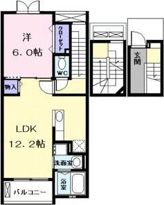 ベルドゥーラ(1LDK/3階)の間取り写真