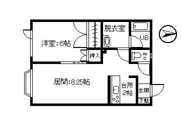 クレールハイム(1LDK/1階)の間取り写真