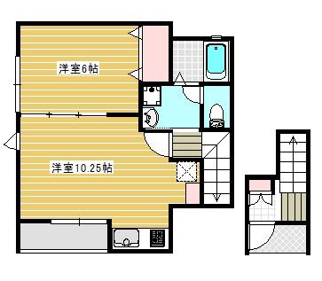 城西スクエア(1LDK/2階)の間取り写真