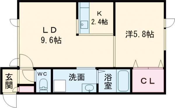 サンライフ東光(1LDK/1階)の間取り写真