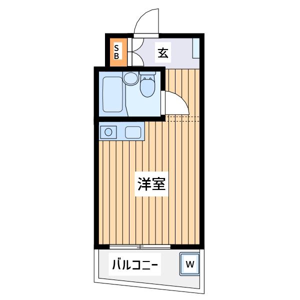 シャローム国分寺(ワンルーム/2階)の間取り写真