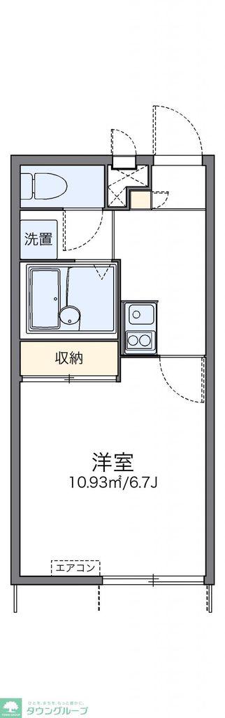 レオパレスWAKAMIYA(1K/1階)の間取り写真