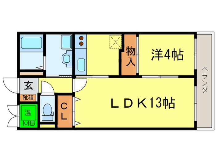 ドルチェヴィータ西宮(1LDK/3階)の間取り写真