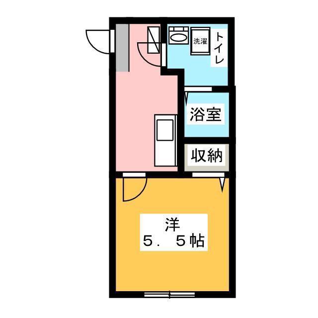 LIVEGREEN(1K/1階)の間取り写真