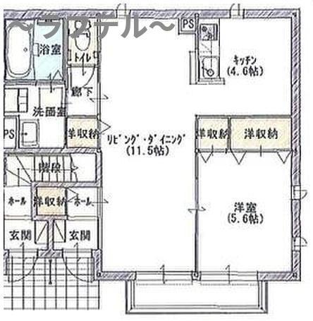 ARIA(1LDK/1階)の間取り写真