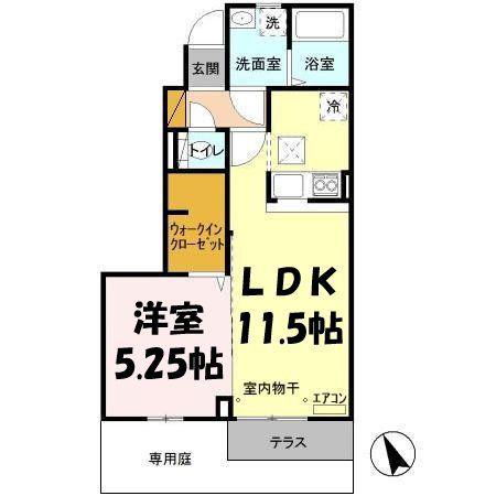 マスカレード・ギャレー(1LDK/1階)の間取り写真
