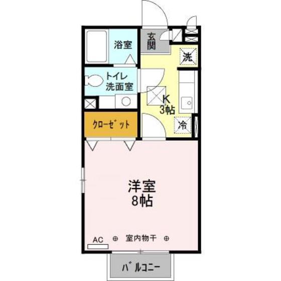 アイリスA・B(1K/1階)の間取り写真