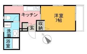 ビュー倉敷(1K/5階)の間取り写真