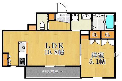 MAISON IKEBATA(1LDK/3階)の間取り写真