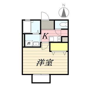ジュネス春田野(1K/2階)の間取り写真