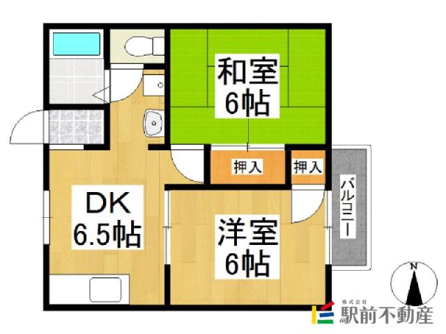 ハウスINUSA(2DK/2階)の間取り写真