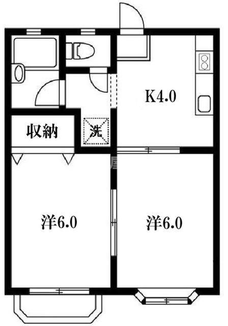 コーポ上尾(2K/2階)の間取り写真
