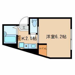 グランコート矢口渡(1K/2階)の間取り写真