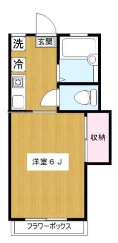 ジュネスTR(1K/1階)の間取り写真