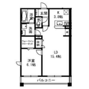 レジデンス二の宮(1LDK/1階)の間取り写真