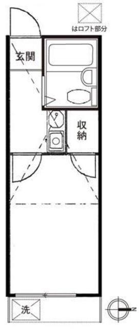 コーポマリーナ久が原(1K/1階)の間取り写真
