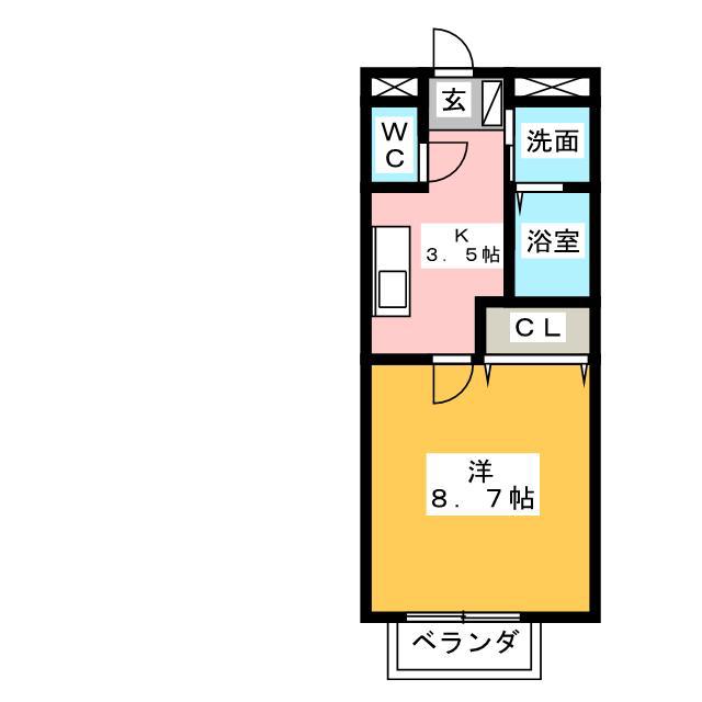 フジハイツII(1K/3階)の間取り写真