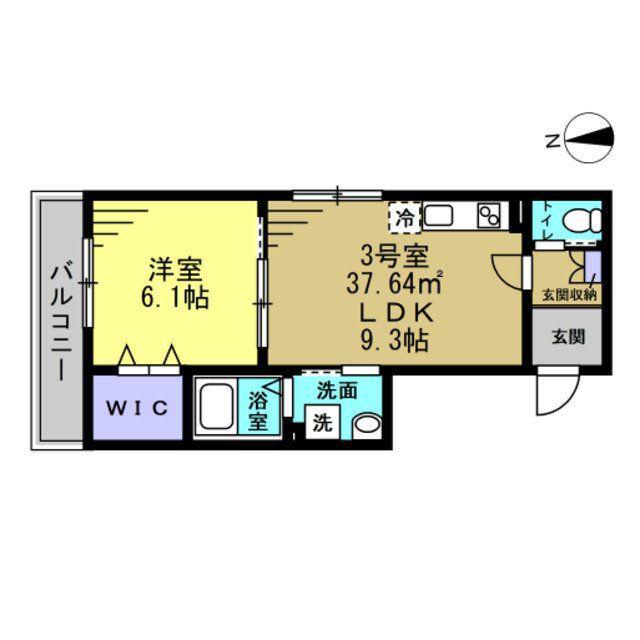 PLAISIR(1LDK/3階)の間取り写真