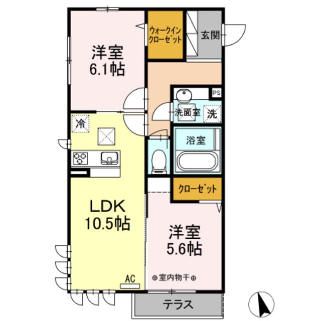 コンフォートプラスT(2LDK/1階)の間取り写真