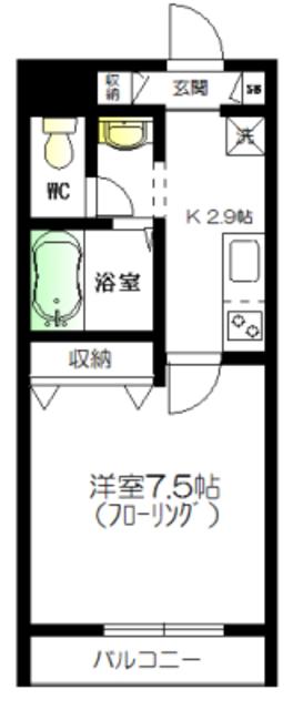 メゾンクラニア(1K/3階)の間取り写真