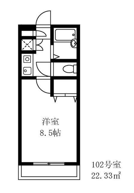 ステラ伸光(1K/1階)の間取り写真