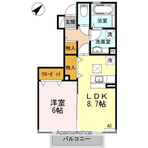 エムズコート(1LDK/1階)の間取り写真