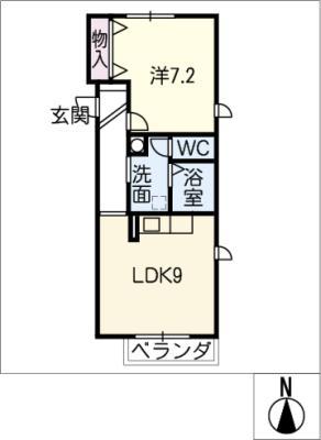 アビターレ鶴舞(1LDK/4階)の間取り写真