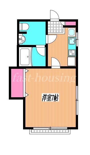 リブレ深大(1K/2階)の間取り写真