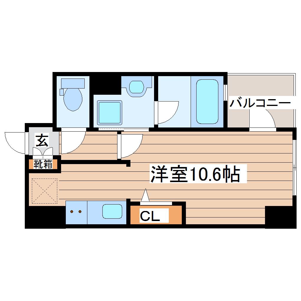 プラウドフラット河原町(ワンルーム/4階)の間取り写真