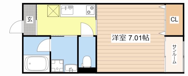 レジーナ(1K/2階)の間取り写真
