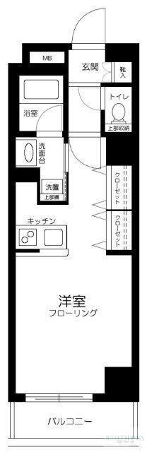 コスモグレイス新宿(1K/6階)の間取り写真