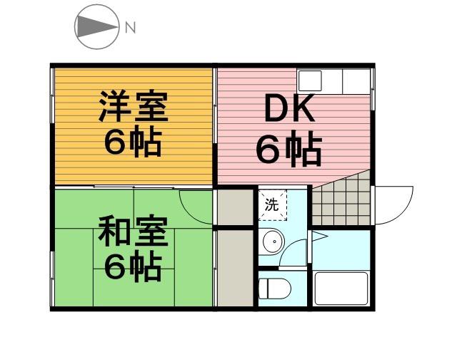 ホワイトアピア(2DK/1階)の間取り写真