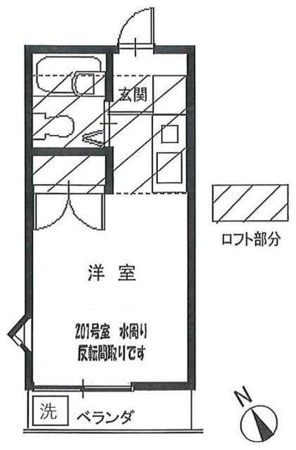 国立ドリーミィハウス(1K/2階)の間取り写真