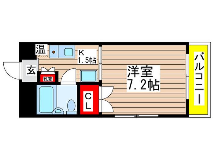 スプリングハイツ桜山(1K/2階)の間取り写真