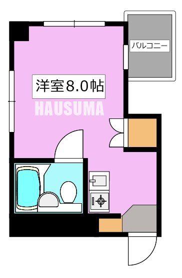 メゾンコラール(ワンルーム/3階)の間取り写真