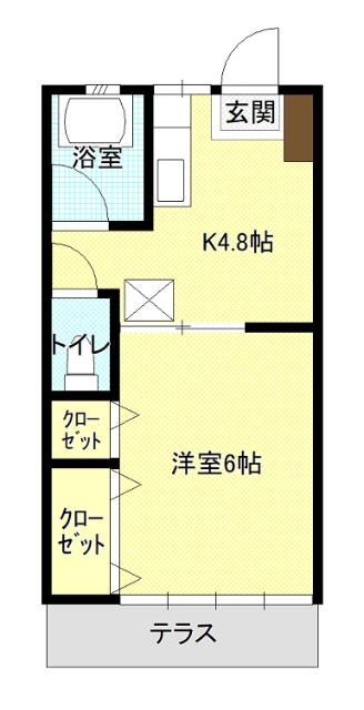 フレンドリーハイツ(1K/1階)の間取り写真