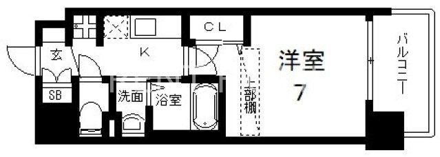 LUXE布施東(1K/4階)の間取り写真