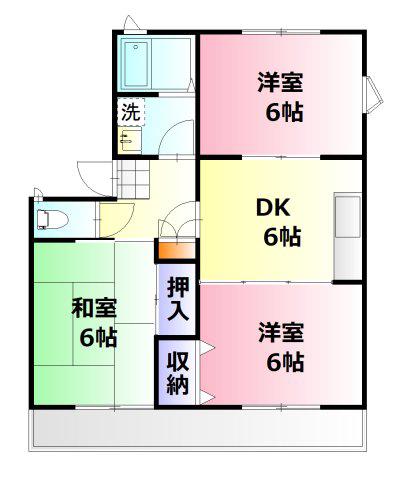 シャトレ87(3DK/2階)の間取り写真
