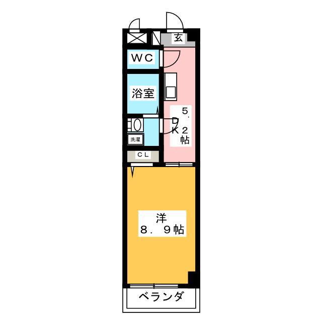 可児ハイツ(1DK/4階)の間取り写真