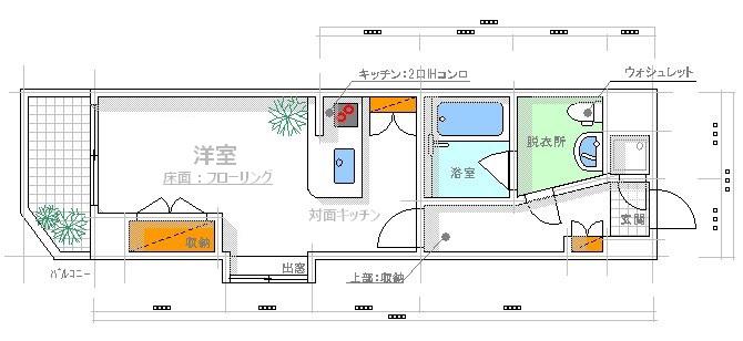 オリエントビル イーストタワーNO.76(1K/16階)の間取り写真