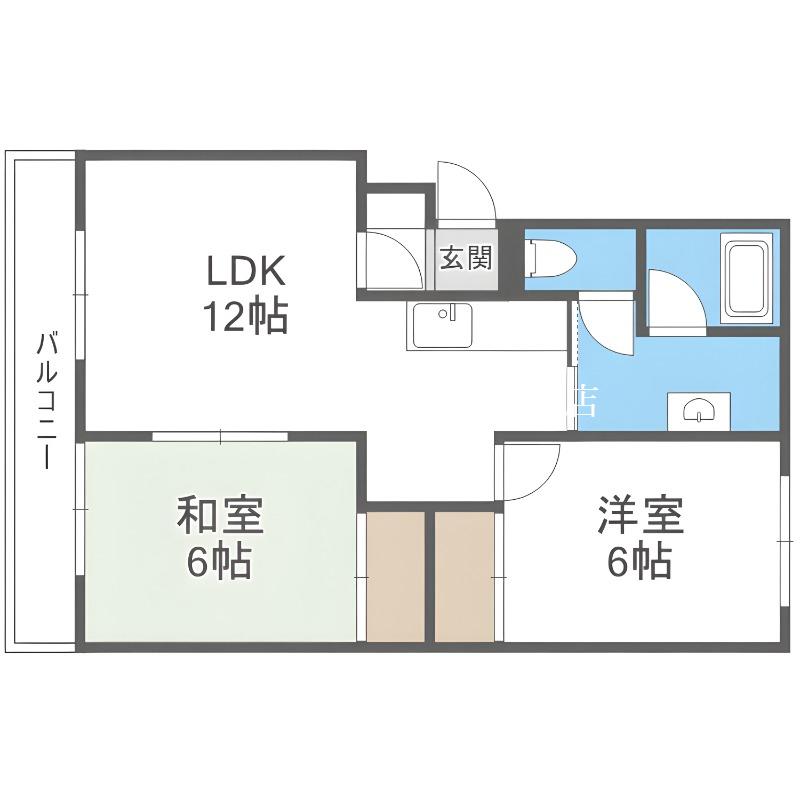 共栄マンション(2LDK/2階)の間取り写真