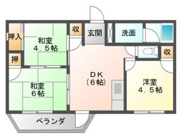 サムライマンション(3DK/4階)の間取り写真