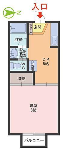 ヤシロプラザハイツ(1DK/2階)の間取り写真