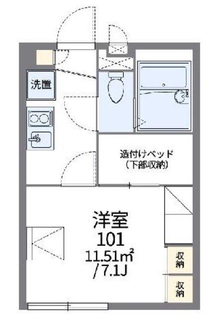 レオパレスグランドール(1K/2階)の間取り写真