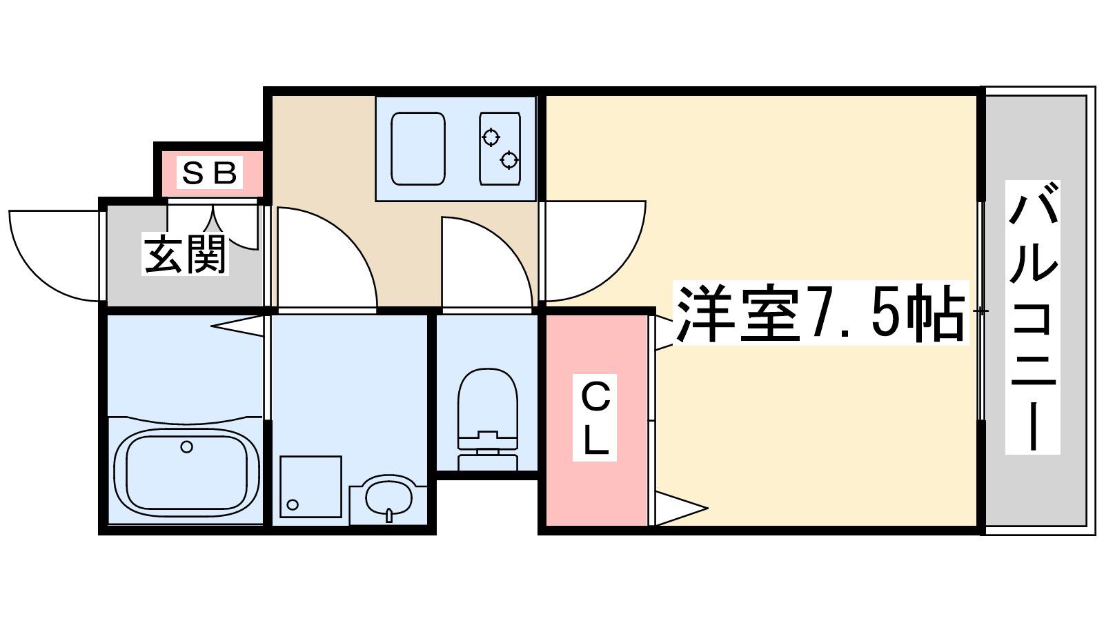 リビアス キタオオサカ ブレッザ(1K/5階)の間取り写真