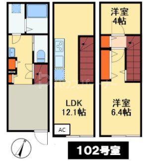 MOK-TERRACE流山セントラル(2LDK/1階)の間取り写真