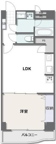 プレゼンス(1LDK/6階)の間取り写真