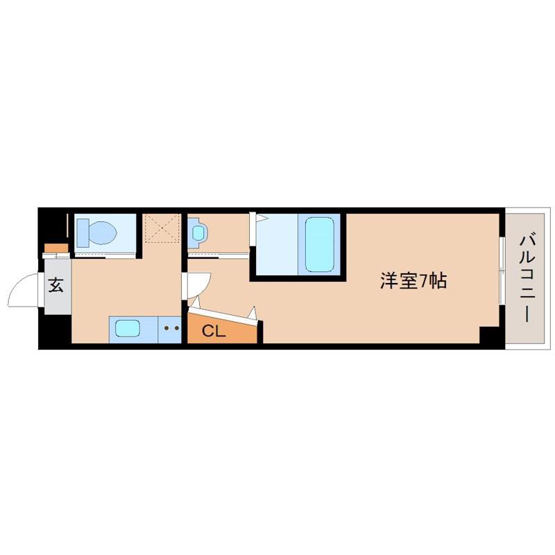 AILE武庫之荘2(1K/4階)の間取り写真