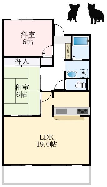 ブエナビスタ和泉中央(2LDK/1階)の間取り写真
