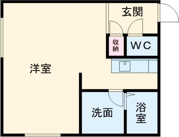 JR千歳線 恵庭駅 徒歩9分 4階建 築15年(1LDK/1階)の間取り写真